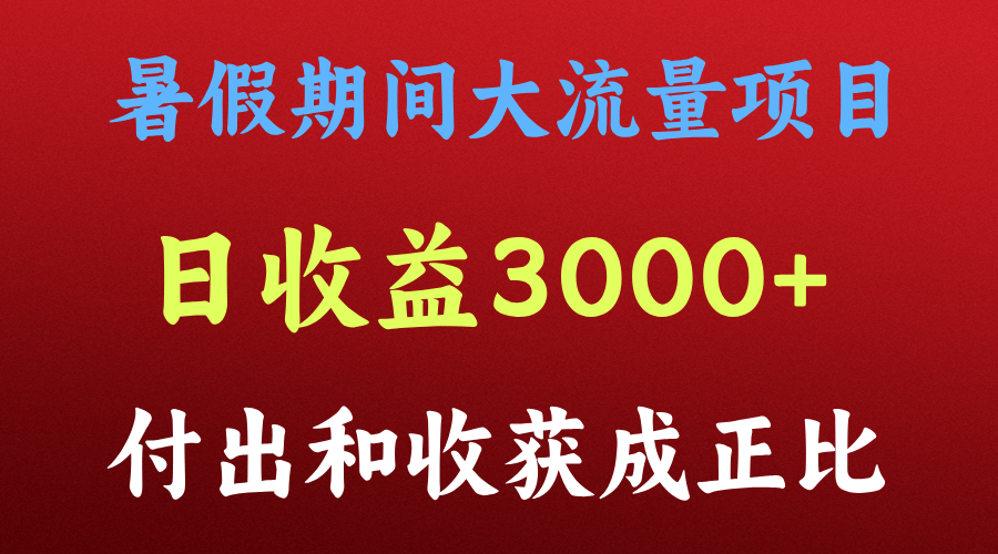 一天收益 3000，暑假期间，这个项目才是真火