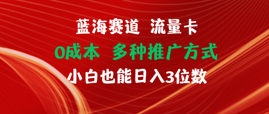 蓝海赛道流量卡 0 成本小白也能日入三位数