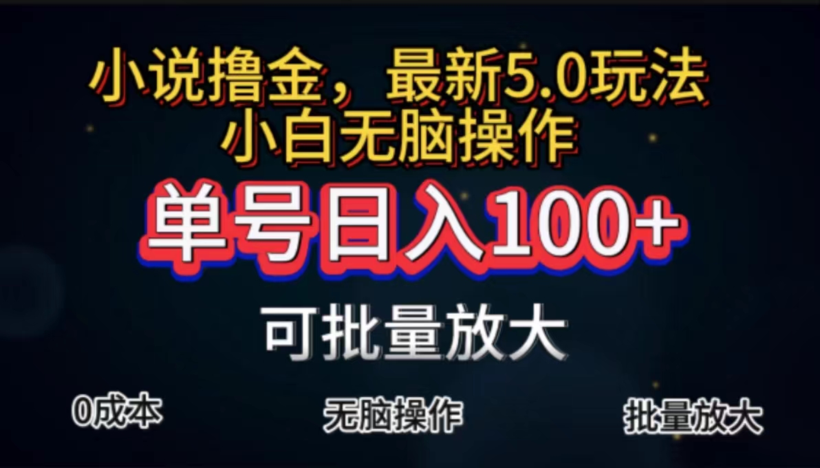 全自动小说撸金，单号日入 100 小白轻松上手，无脑操作